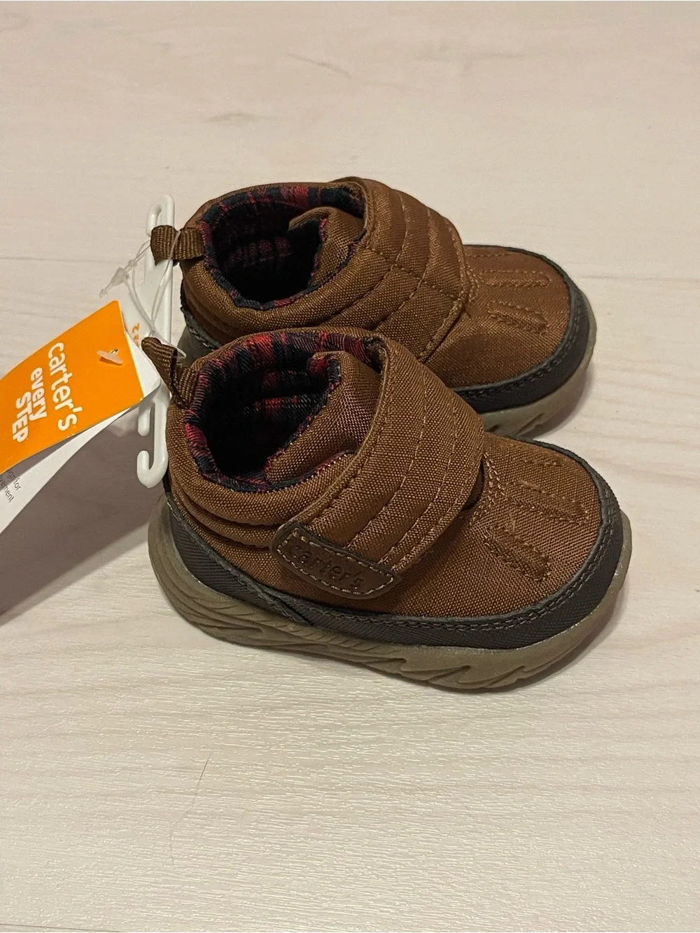 Carter's Brown Toddler Hook-and-Loop Quilted Boots